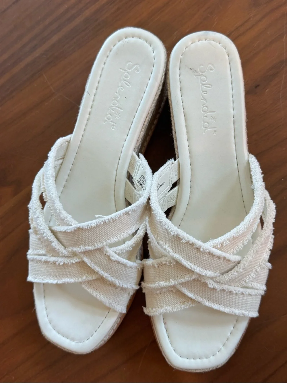 Splendid Danna White Espadrille Wedge Sandals Size 9.5 🤍